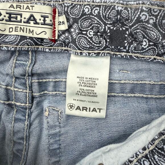 Ariat REAL 29R Straight Leg Mid Rise Light Blue Jeans Style 10017217 - Picture 6 of 9